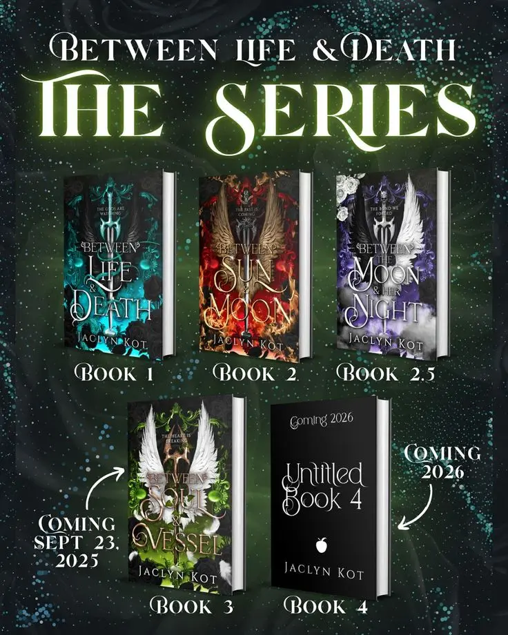 🥀The Between Life and Death series by Jaclyn Kot is a dark fantasy romance series with an epic love story that spans the centuries, proving all darkness needs a little light_🥀__Loosely Between Life and Death Series (4 Books) by Jaclyn Kot - Image 1